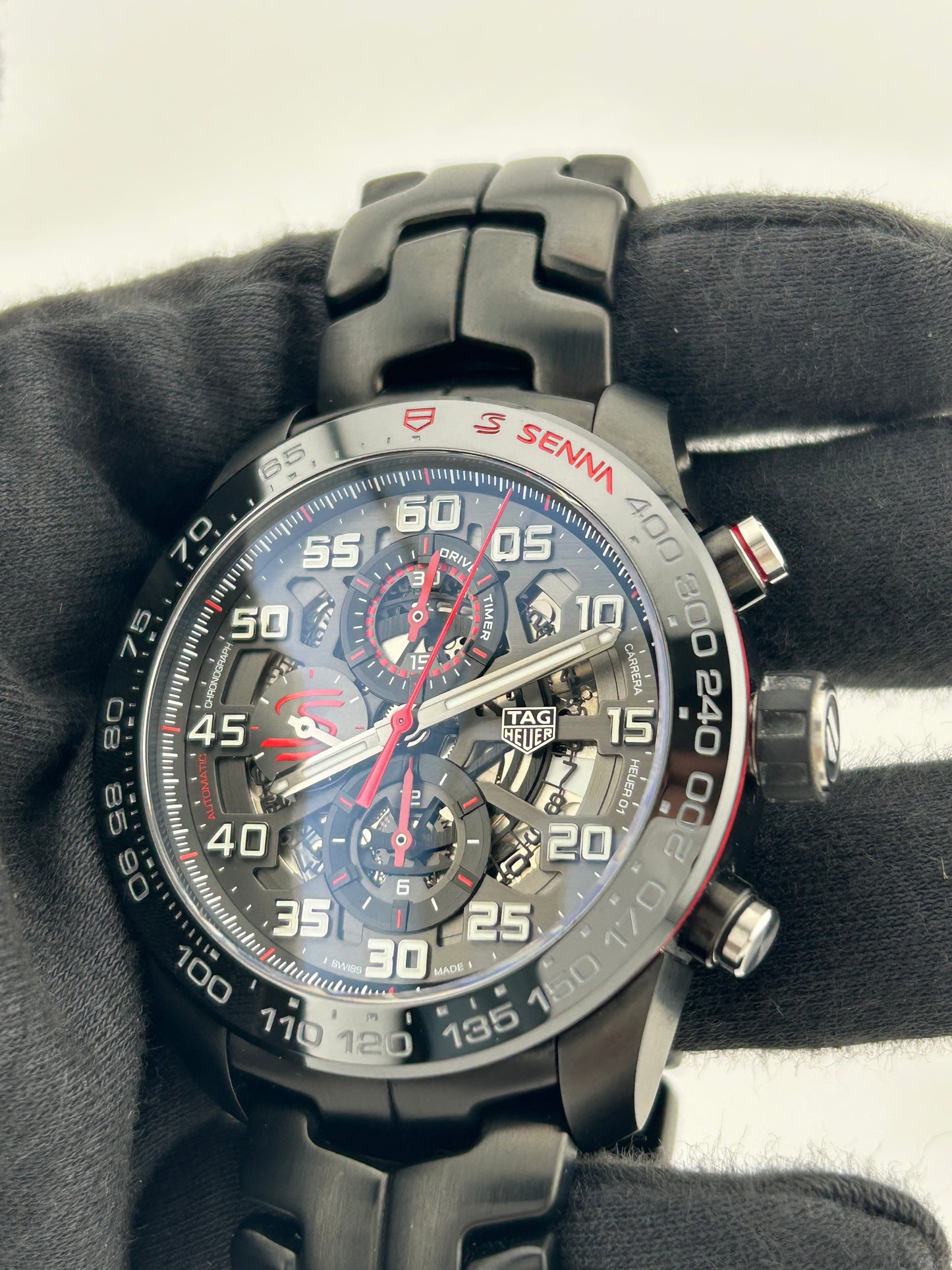 Tag Heuer Carrera Senna Black Arabic Numerals Dial on Black Steel Bracelet Ref. CAR2A1L.BA0688 Card 2018 — view 3