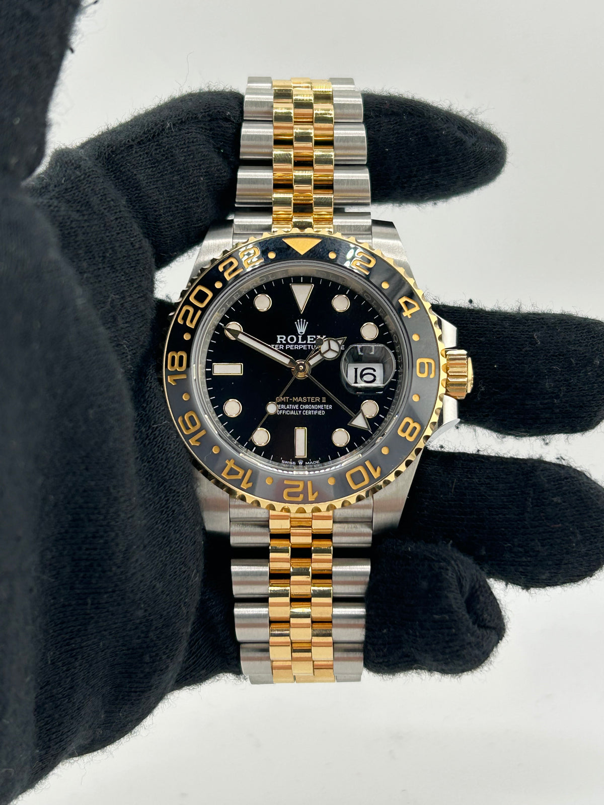 Rolex GMT-Master II Black “Bumblebee” Dial on 2 Tone Jubilee D Link Bracelet Ref. 126713GRNR Card 2024 — view 2