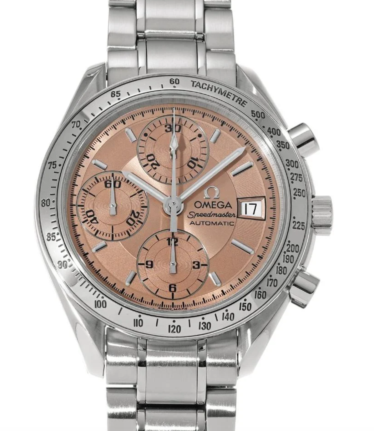 Omega Speedmaster Date Salmon Dial on Stainless Steel Bracelet Ref. 3513.60