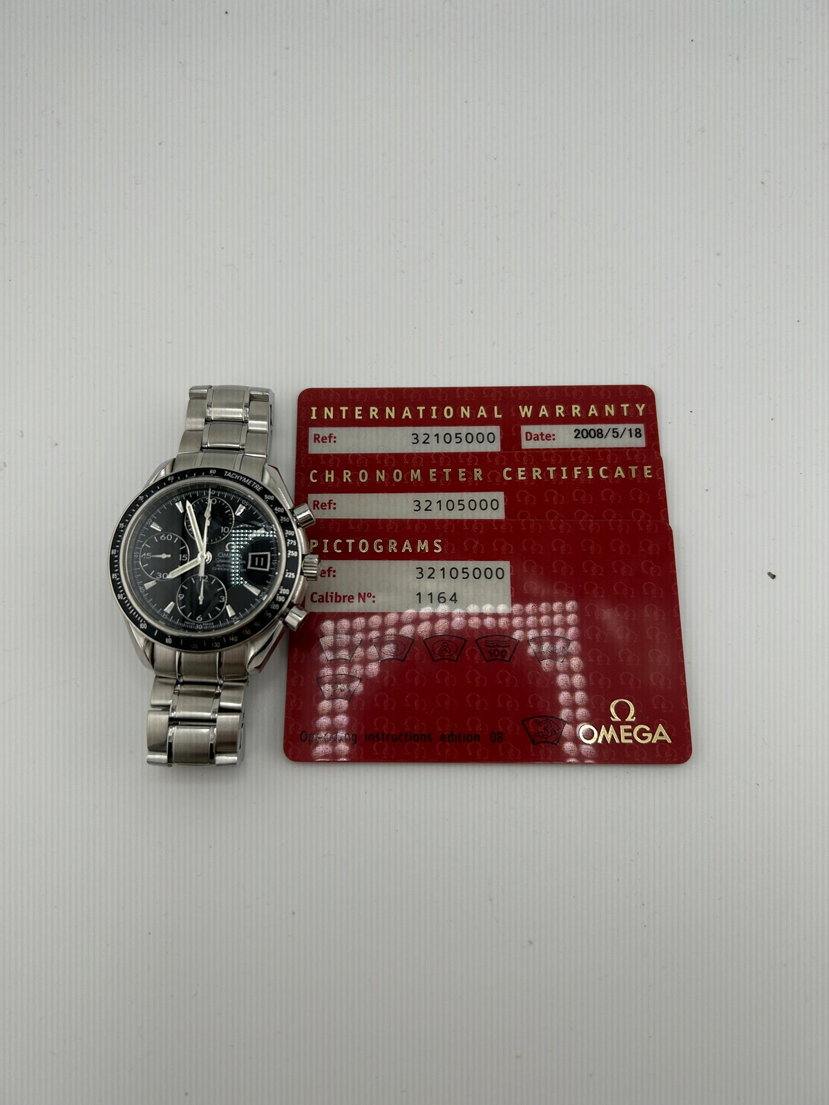 Omega Speedmaster Date Black Dial on Stainless Steel Bracelet Ref. 3210.50.00 Card 2008 — view 7
