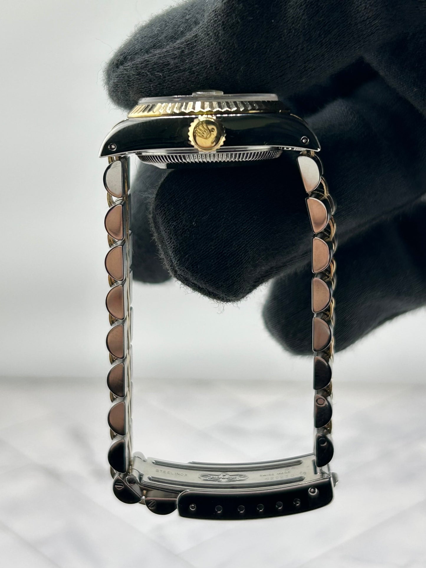 Rolex Datejust Lady Champagne Stick Dial on D Link Jubilee Ref. 69173 — view 6