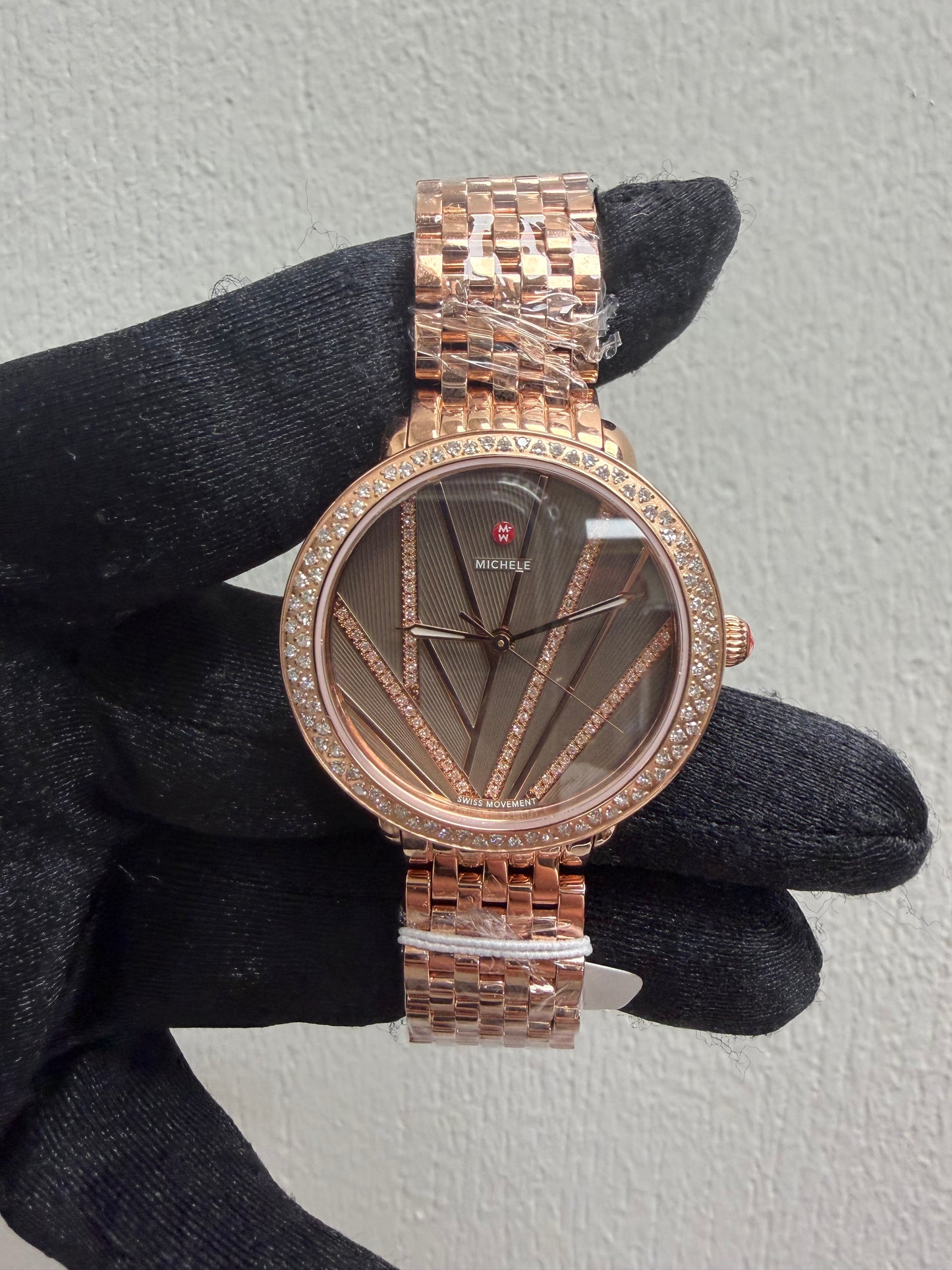 Michele Brown Dial Set With Diamonds Dial Ref. MWW21B000113 Card Open Date — view 2