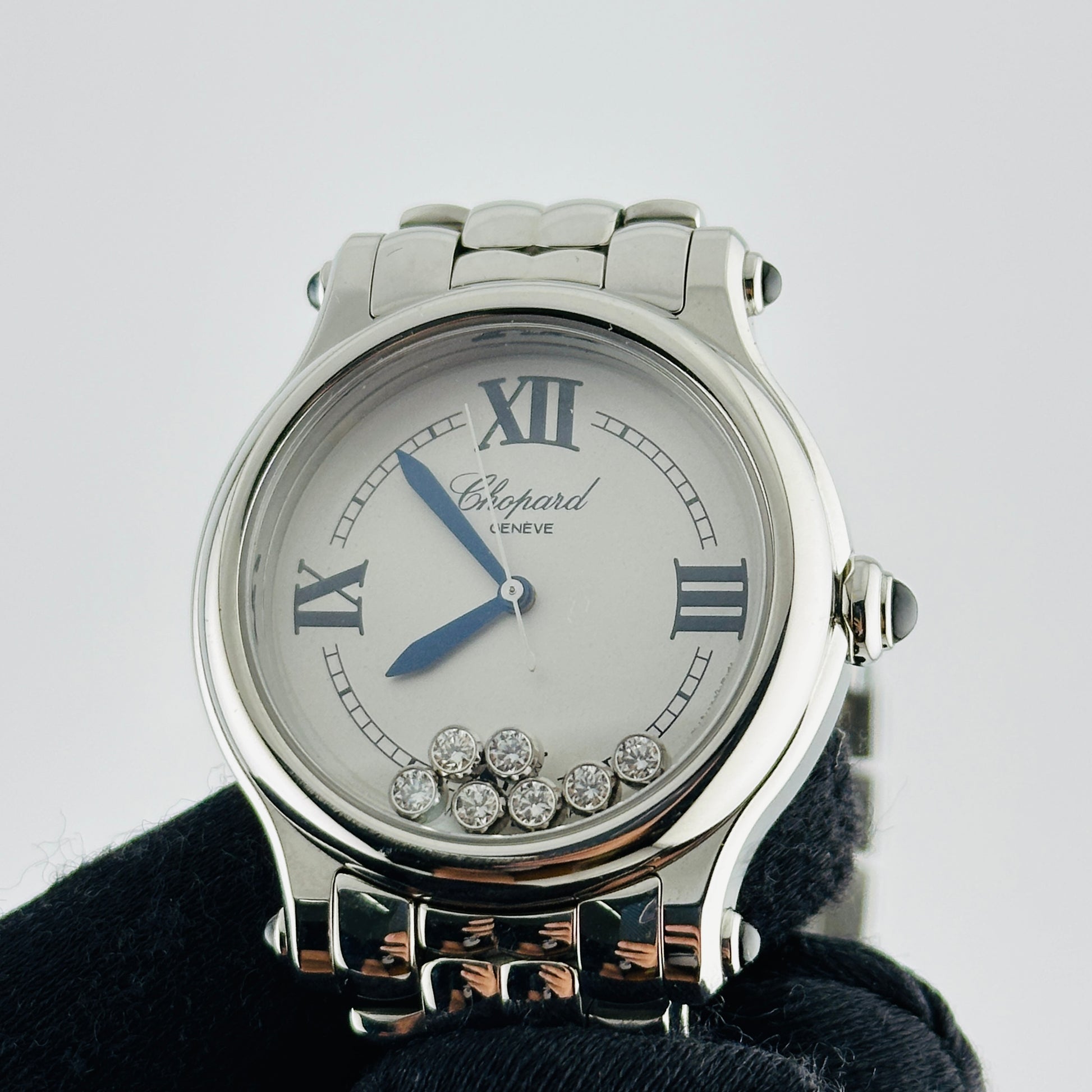 Chopard Happy Sport The First Silver Roman / Moving Diamonds Dial on Stainless Steel Bracelet Ref. 278610-3001 Manuals Only — view 3