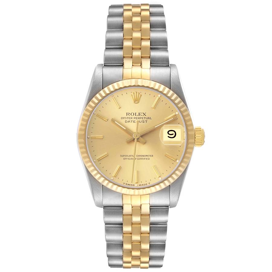 Rolex Datejust Champagne Stick Dial on D Link Jubilee Bracelet Ref. 68273 1984