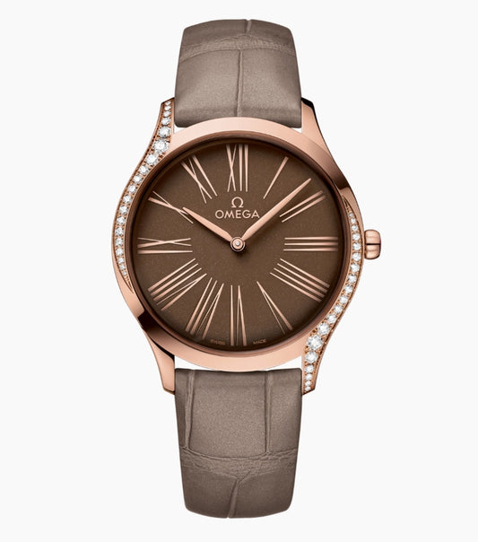 Omega De Ville Brown Dial on Leather Strap Ref 428.58.36.60.13.001 with Card