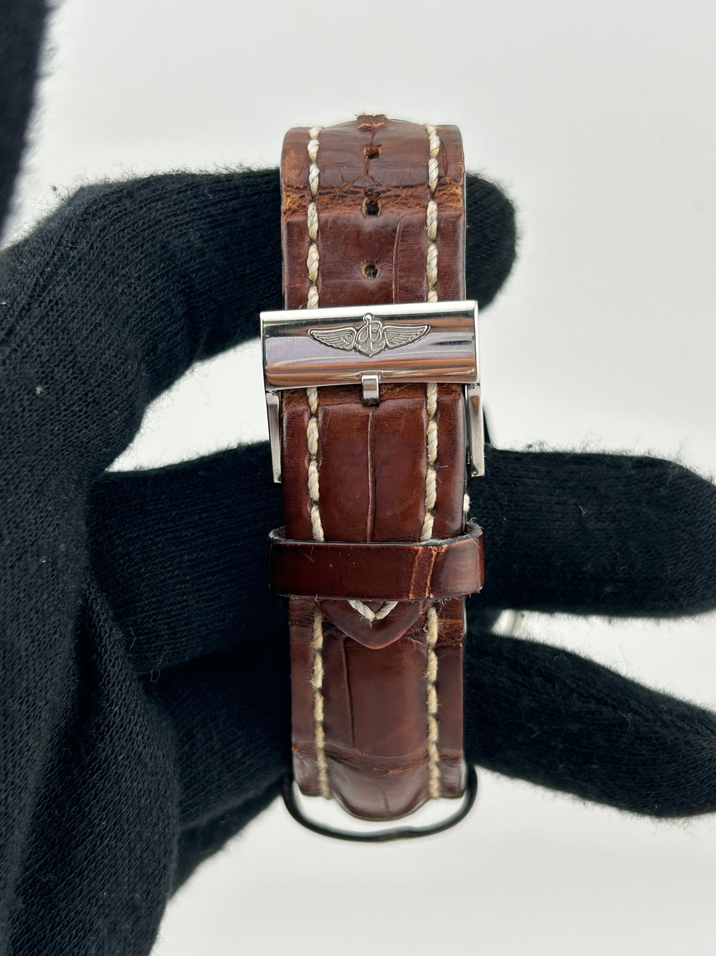 Breitling Montbrilliant Creme Dial on Leather Ref. AB0131 Papers 2012 — view 4