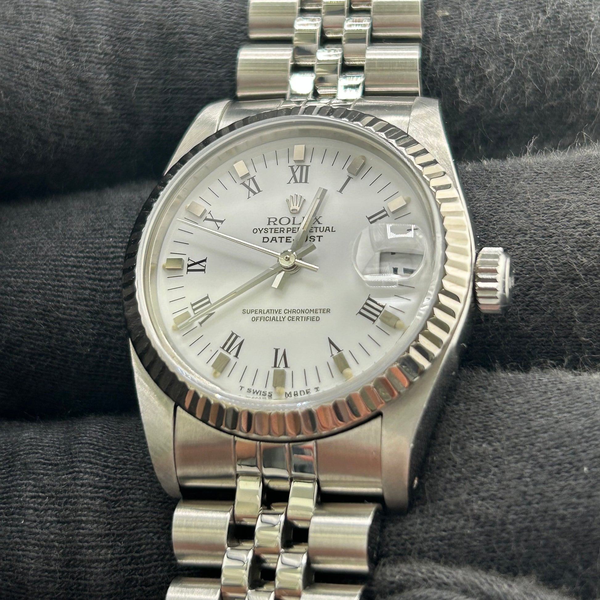 Rolex Datejust White Roman Dial on D Link Jubilee Ref. 68274 1989 — view 3