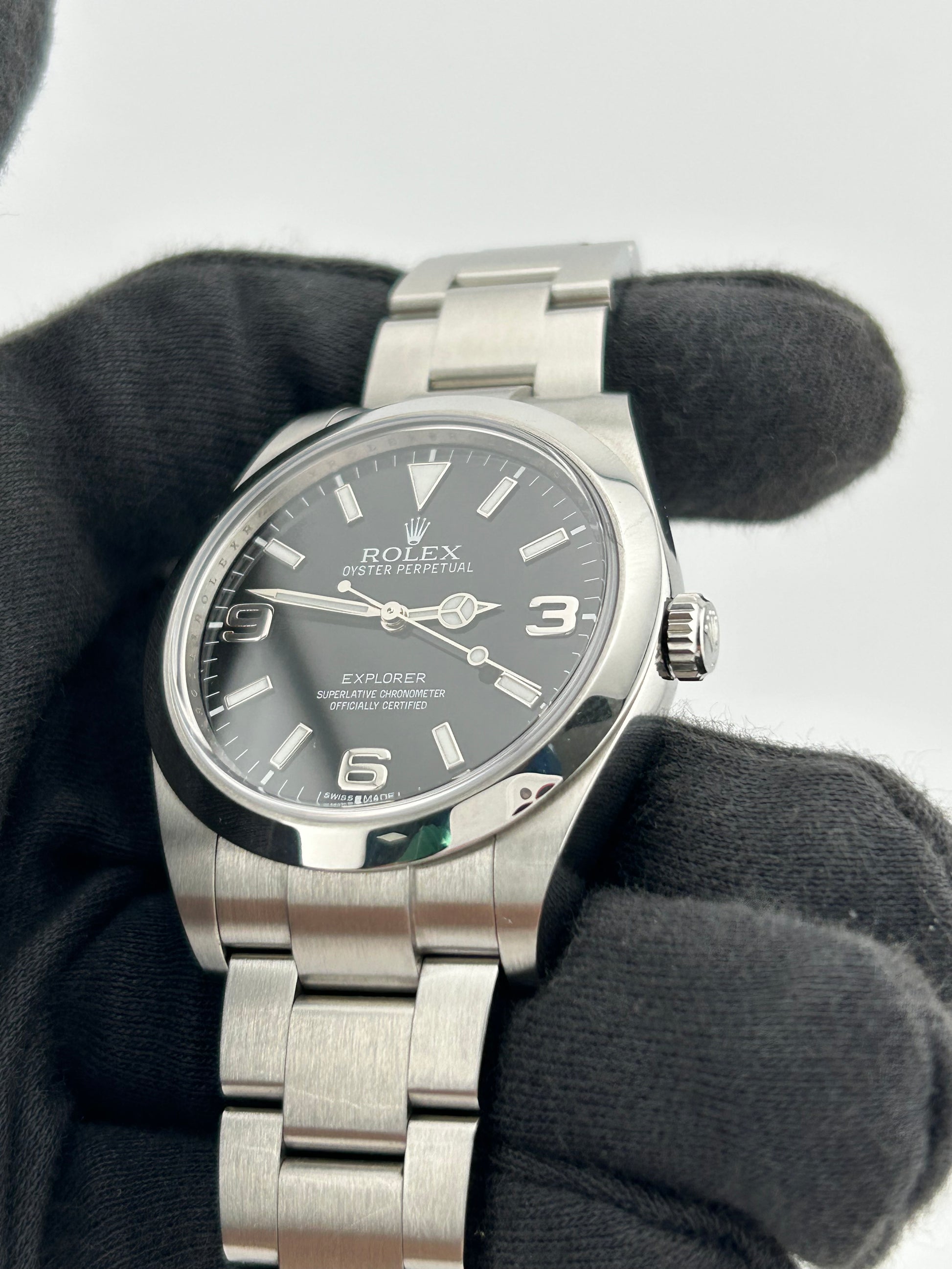 Rolex Explorer I Black Index Dial on Oyster Bracelet Ref. 214270 — view 3