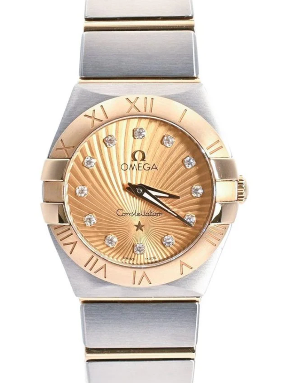Omega Constellation Gold / Diamond Markers Dial on 2 Tone 18k Yg/Ss Ref. 123.20.24.60.58.001