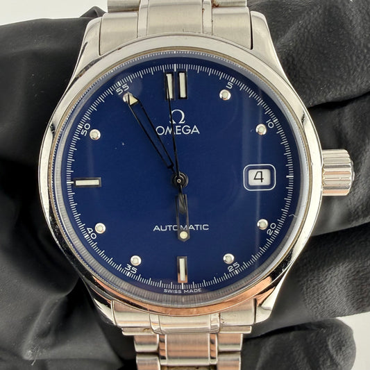 Omega Dynamic Classic Blue Dial on Stainless Steel Ref. 5203.80.00 Card Open Date
