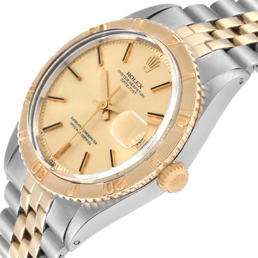 Rolex Datejust Turnograph Champagne Stick / Has Spots Dial on Folded Jubilee Bracelet Ref. 1625 1966 — view 2