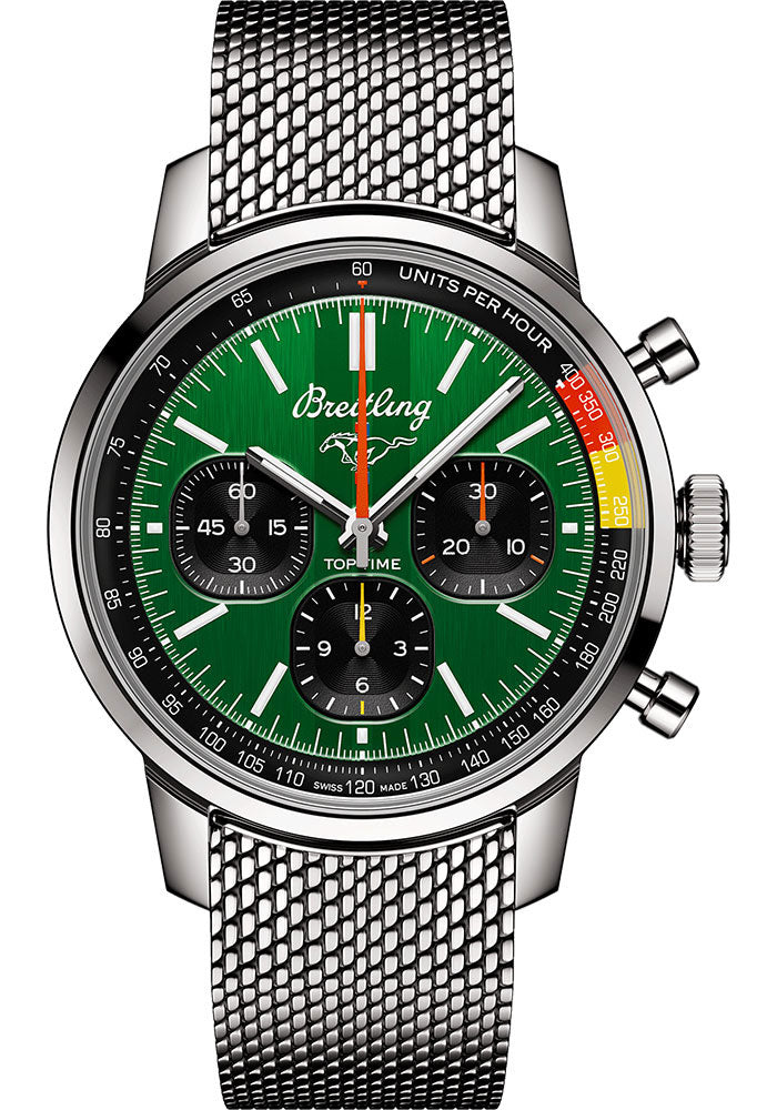 Breitling Top Time B01 B&P Green Dial on Bracelet Ref. AB01762A1L1A1 Card 2025
