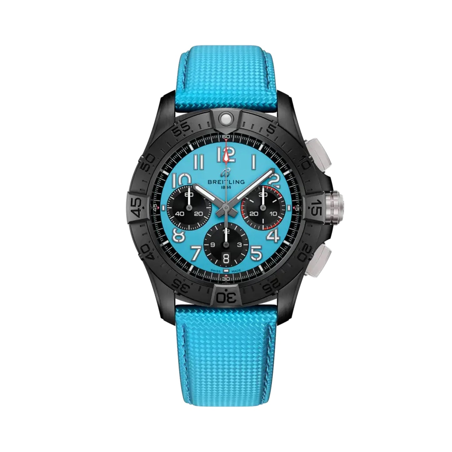 Breitling Avenger B01 Chronograph Turquoise Dial on Turquoise Leather Ref. SB0146101L1X1 Card 2026