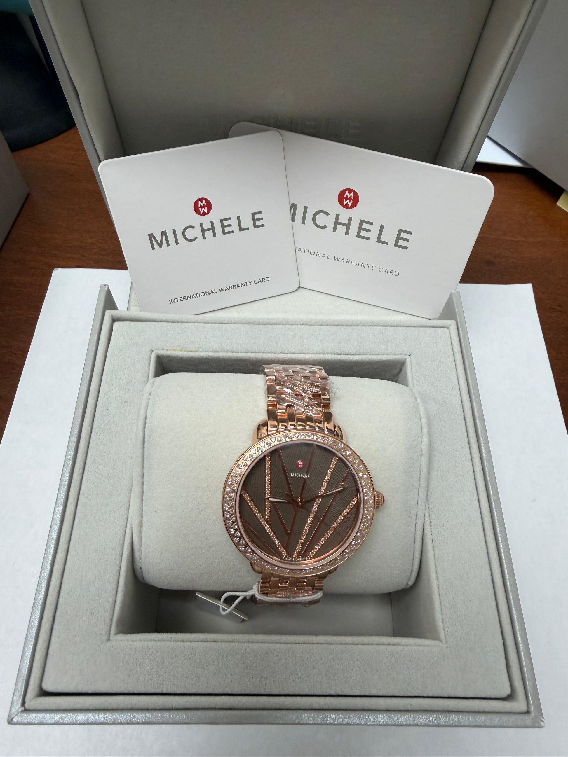 Michele Brown Dial Set With Diamonds Dial Ref. MWW21B000113 Card Open Date — view 6