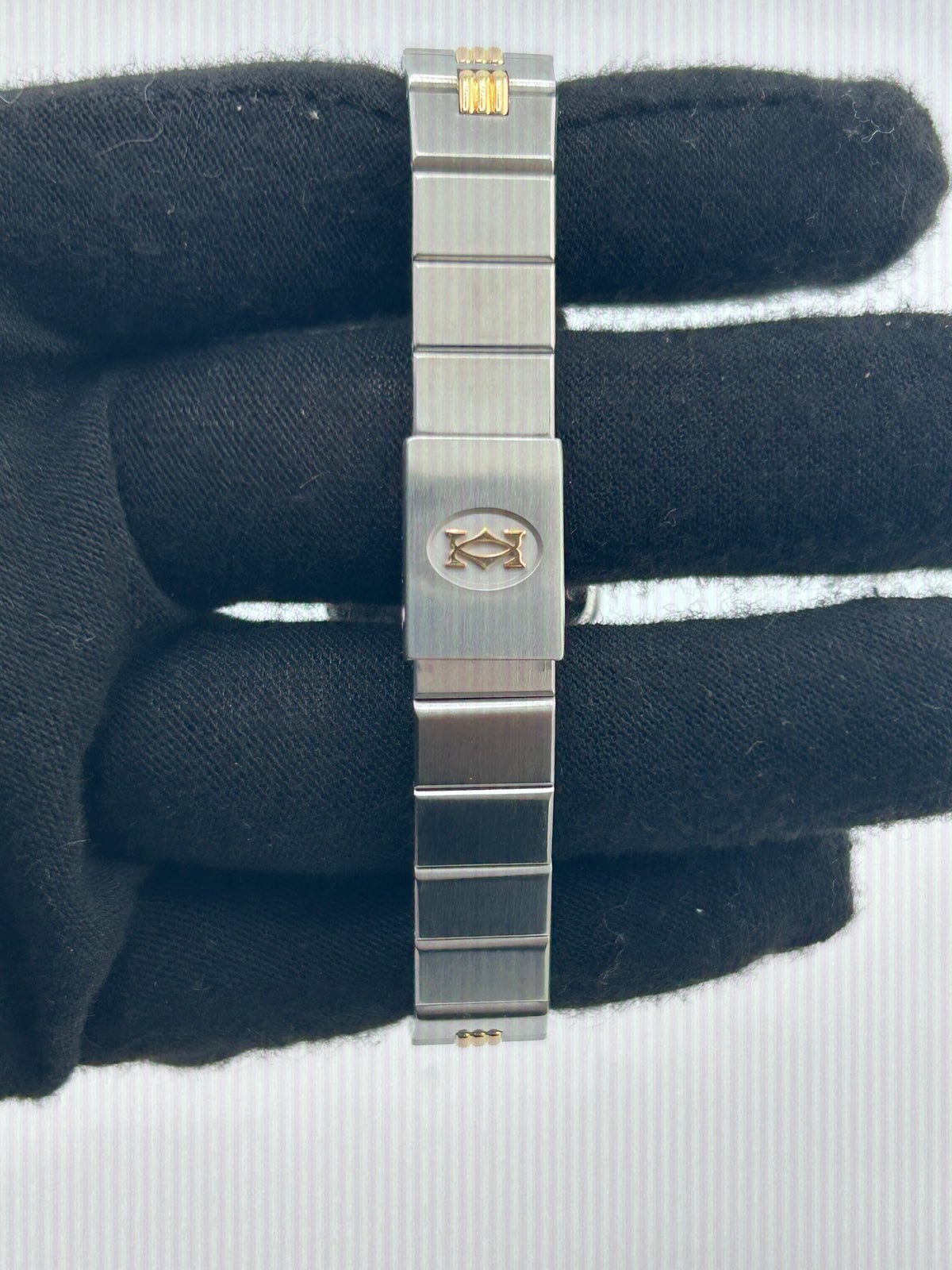 Cartier Santos Galbée White Dial on 2 Tone Yellow Gold / Stainless Steel Bracelet Ref. W20057C4 — view 3