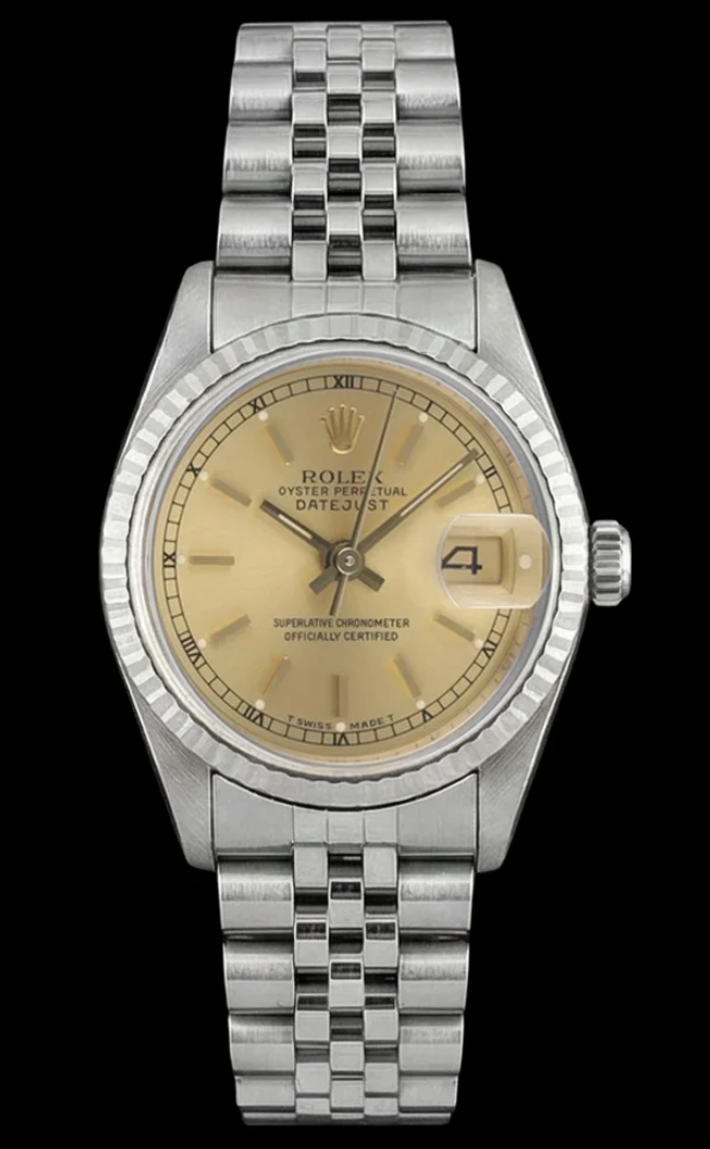 Rolex Datejust Lady Champagne Stick Dial on Jubilee Ref. 69174 Papers 1994