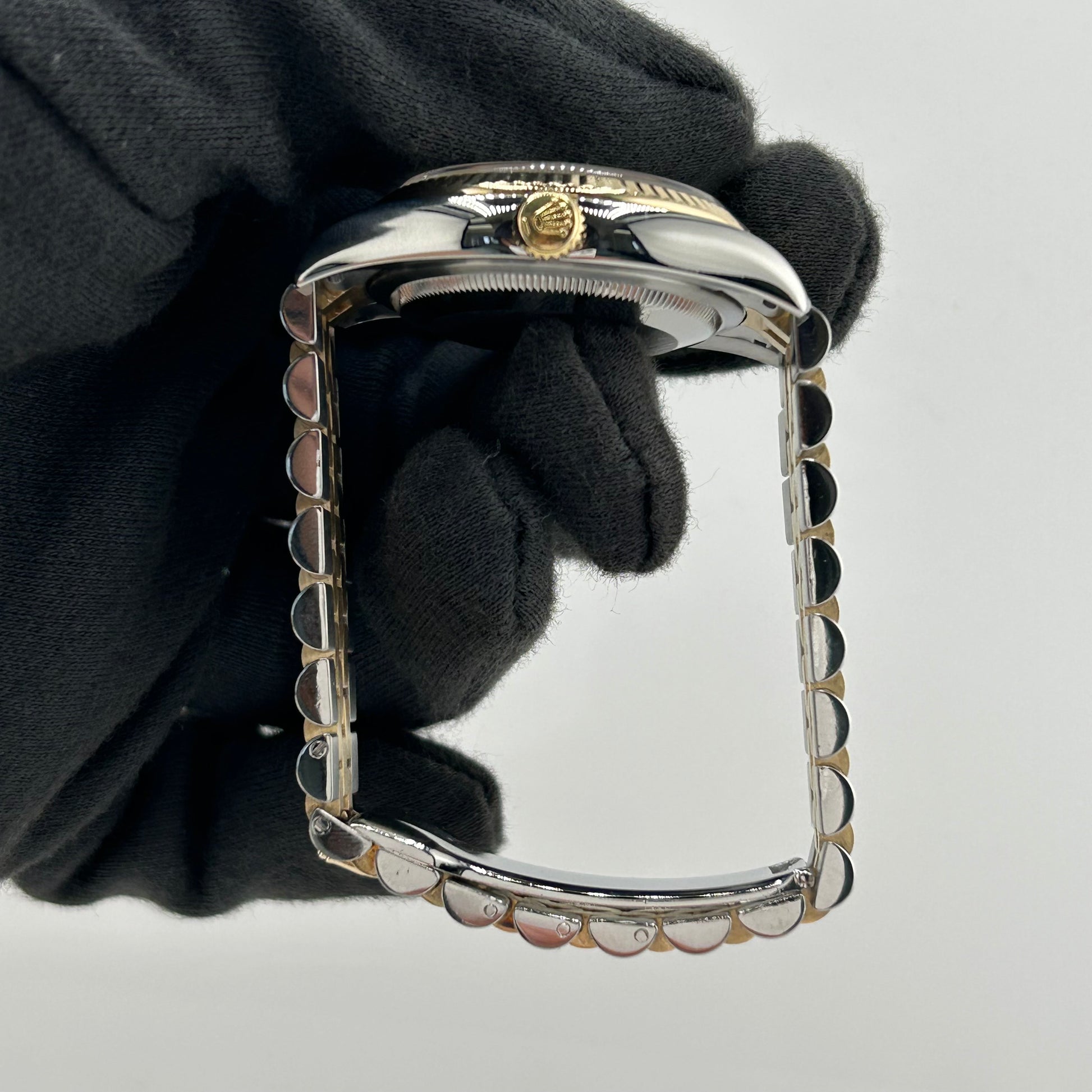 Rolex Datejust Champagne Anniversary Factory Diamond Dial Dial on D Link Jubilee Hidden Clasp Bracelet Ref. 116233G 2009 — view 6