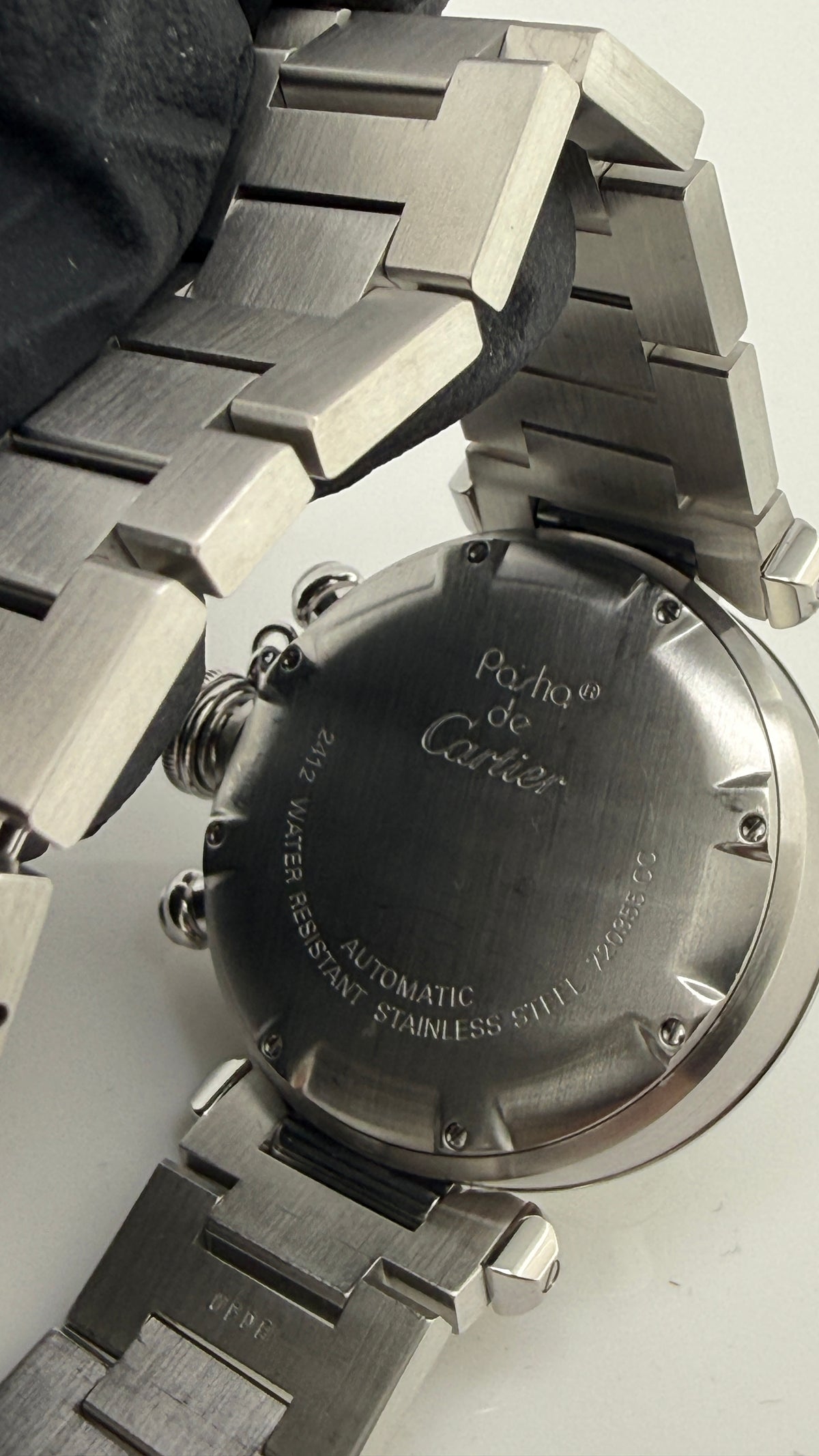 Cartier Pasha Midsize Chronograph White Dial Dial on Stainless Steel Bracelet Ref. 2412 / W31039M7 — view 4