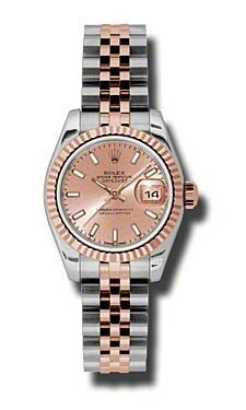 Rolex Datejust Lady Pink Stick Dial on D Link Jubilee Ref. 179171 Card 2015