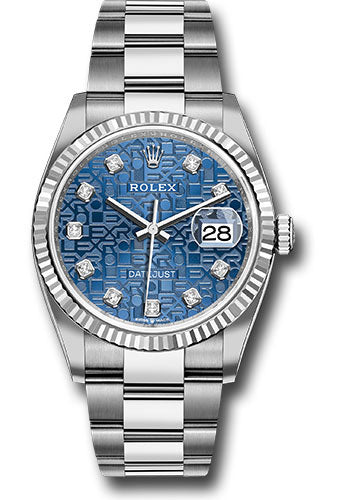 Rolex Datejust Blue Jubilee Diamond Factory Dial on Oyster Bracelet Ref. 126234 Card 2020
