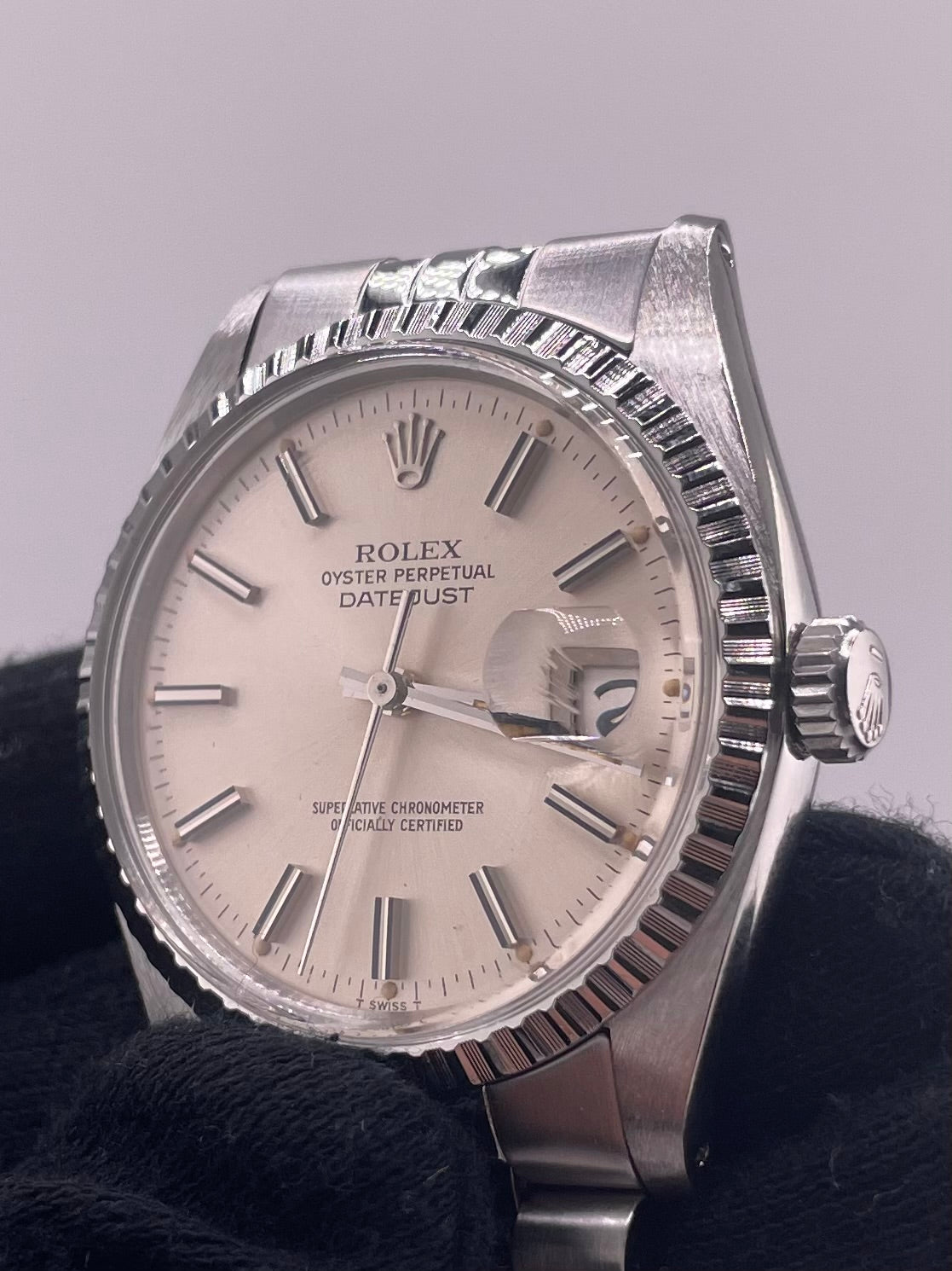 Rolex Datejust Silver Stick Dial on Jubilee Ref. 16030 1981 — view 3