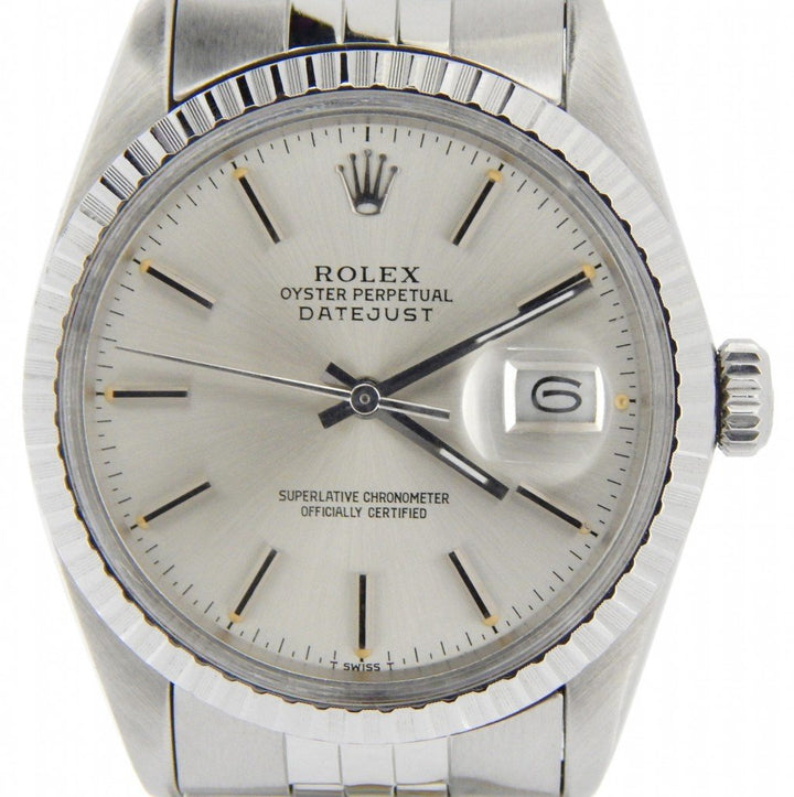 Rolex Datejust Silver Stick Dial on Jubilee Ref. 16030 1981