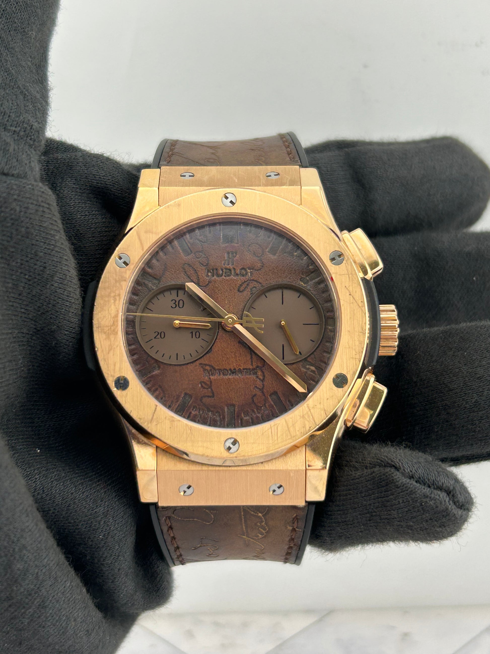 Hublot Berluti Special Edition Brown Leather Dial on Leather Ref. 521.OX.0500.VR.BER17 Card