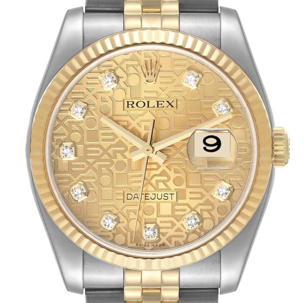 Rolex Datejust Champagne Diamond Factory Dial on D Link Jubilee Ref. 116233 Card 2009