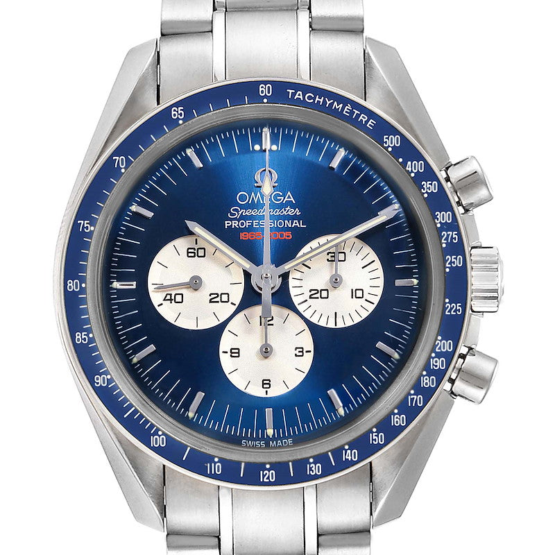 Omega Speedmaster Gemini IV 40th Anniversary Blue Dial on Stainless Steel Bracelet Ref. 3565.80.00 Complete 2014