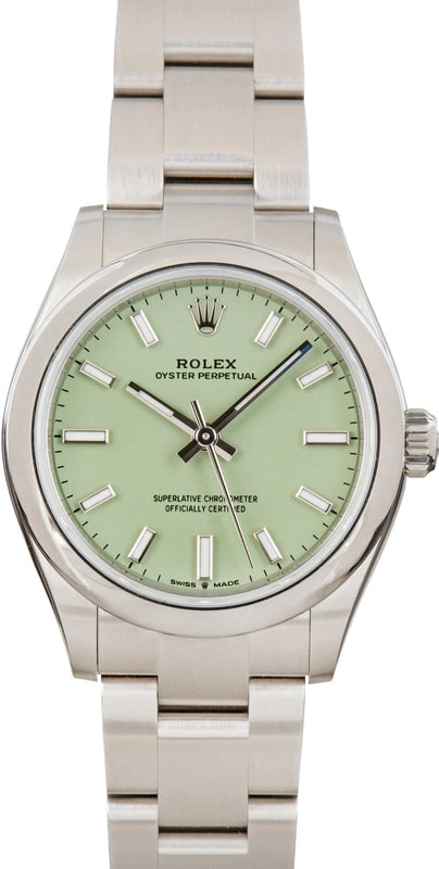 Rolex Oyster Perpetual Pistachio Dial on Oyster Ref 277200 with New Style Card Green 2025