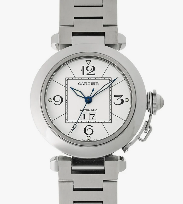 Cartier Pasha C White Dial on Stainless Steel Bracelet Ref. W31055M7