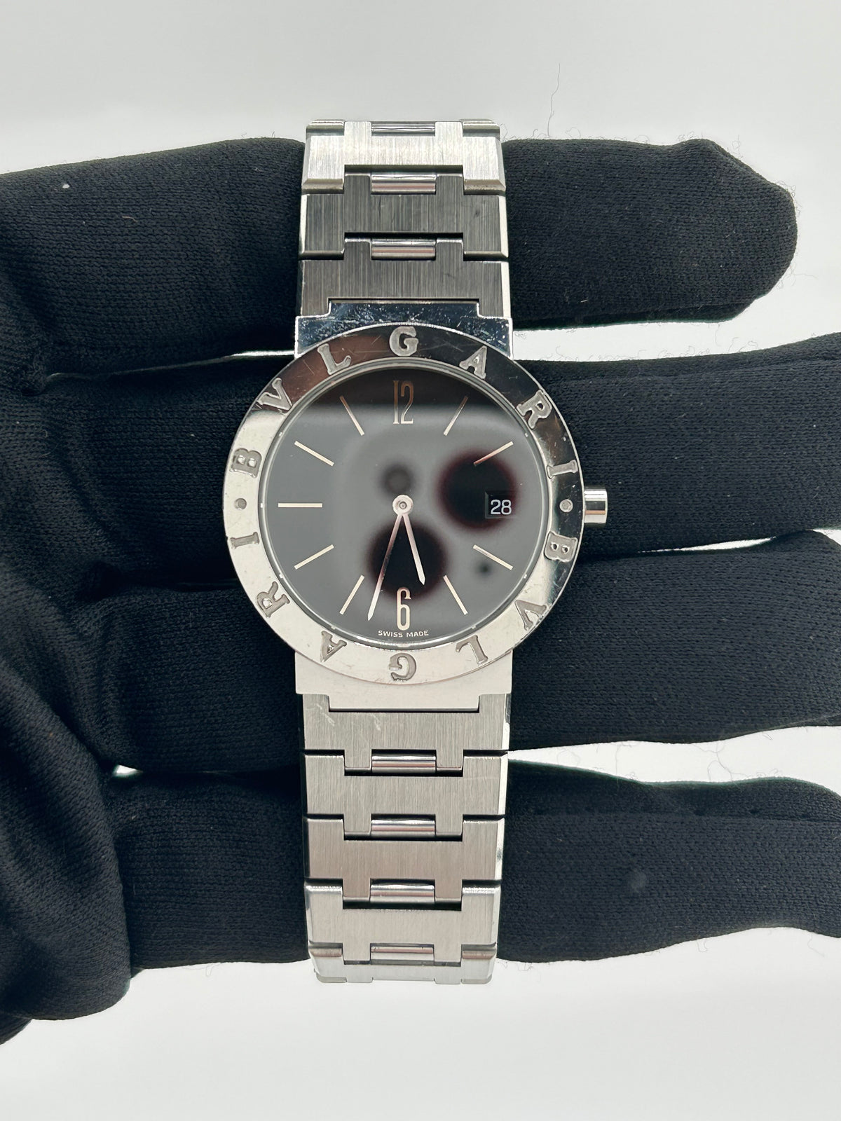 Bvlgari Bulgari Black Dial on Stainless Steel Bracelet Ref. BB33SS Complete 1997 — view 2