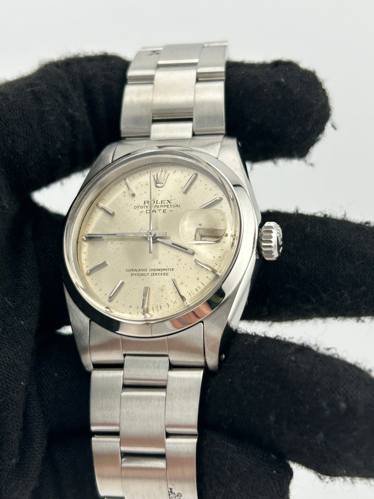 Rolex Oyster Perpetual Date Silver Index Dial on Oyster Steel Bracelet Ref. 1500 1965 — view 2