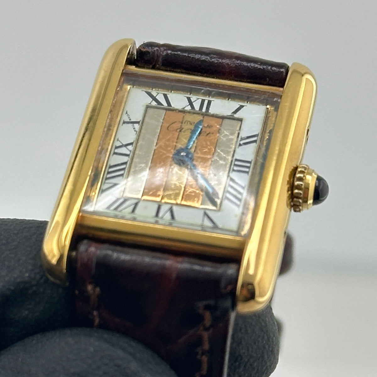 Cartier Tank Must Vermeil Trinity Dial on Generic Leather Band Ref. 18695 — view 4