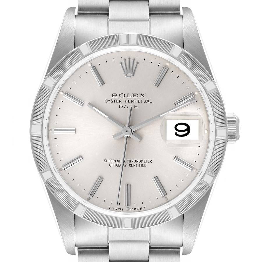 Rolex Oyster Perpetual Date Silver Stick Dial on Oyster Bracelet Ref. 15210 1991