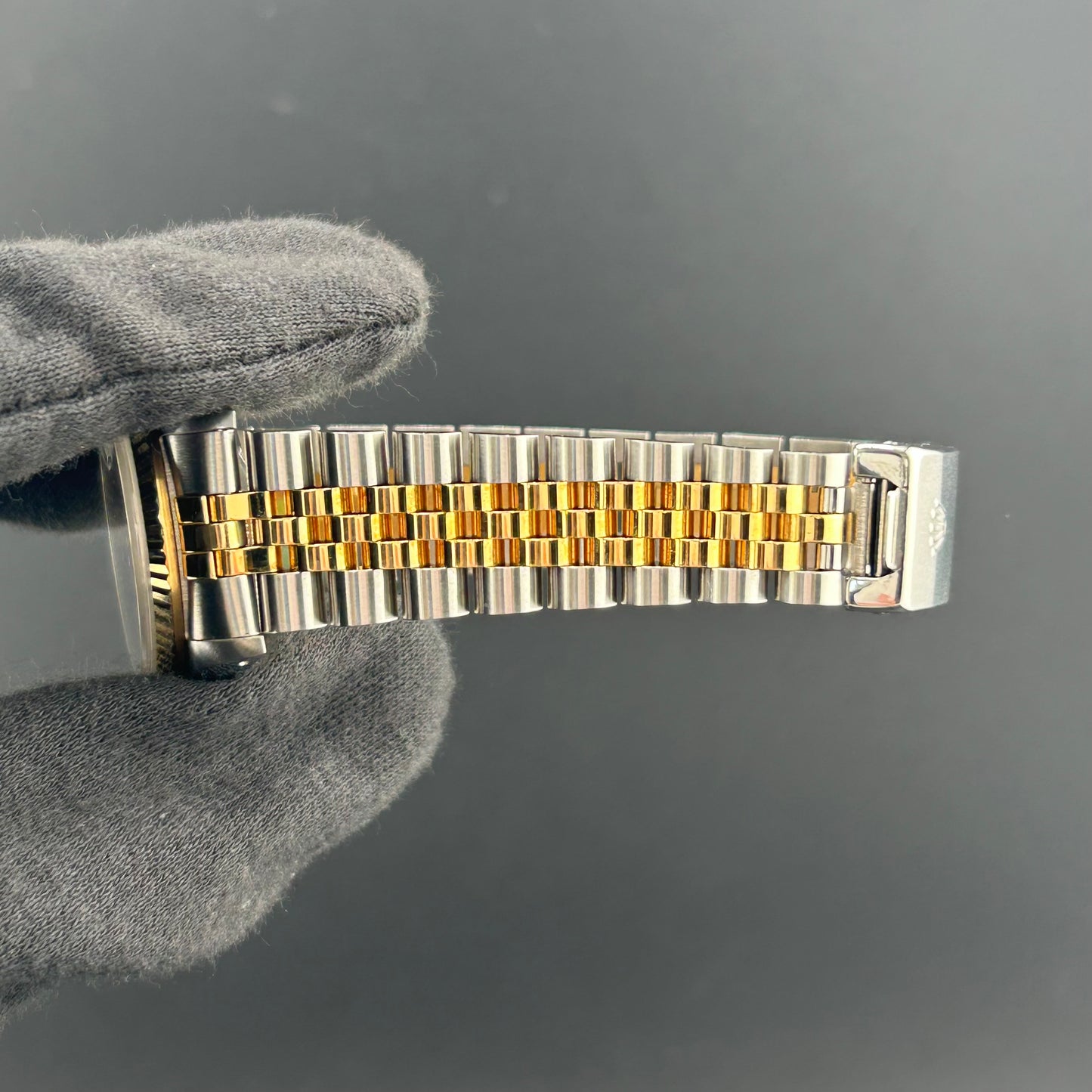 Rolex Datejust Champagne Stick Dial on D Link Jubilee Ref. 68273 Papers Open Date — view 5