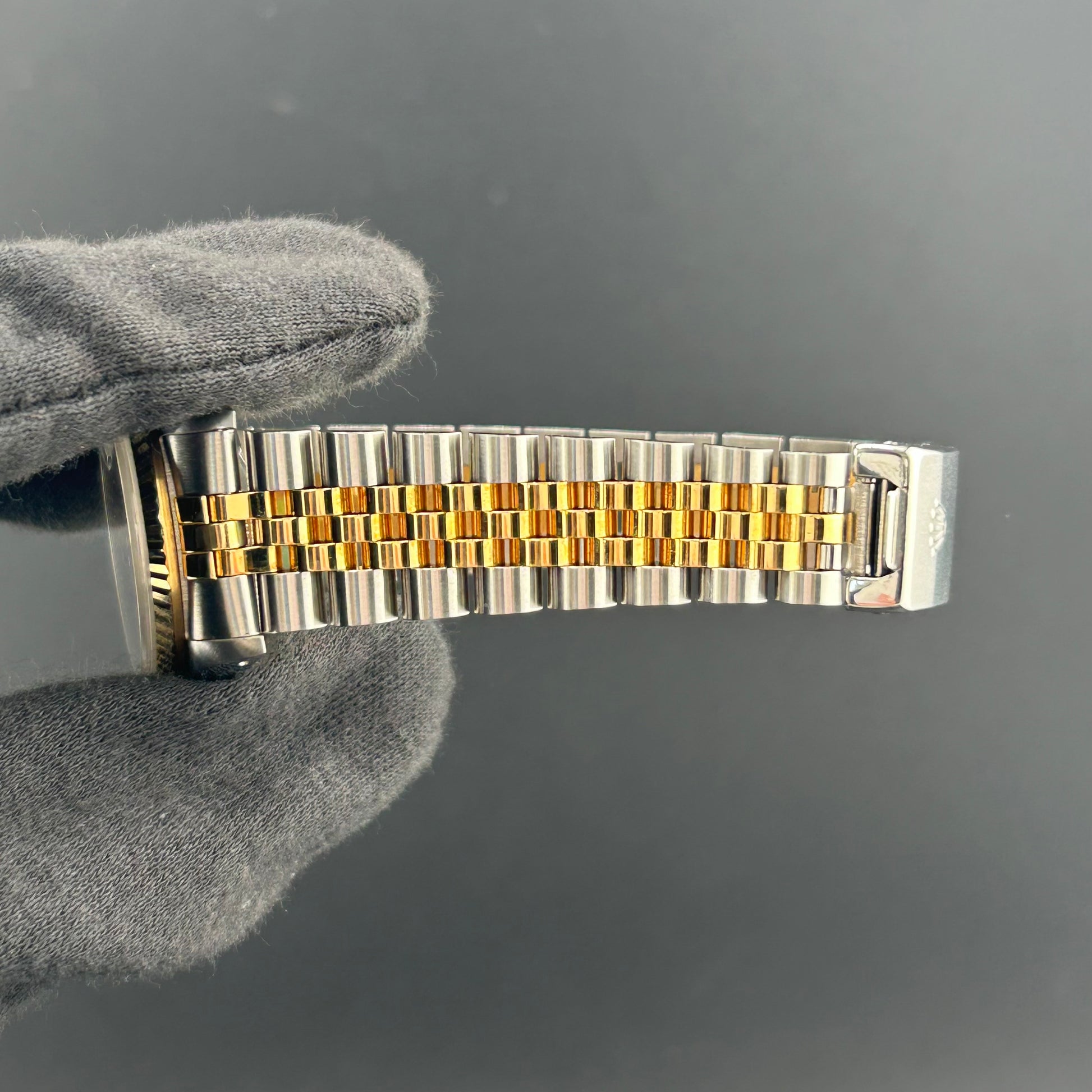 Rolex Datejust Champagne Stick Dial on D Link Jubilee Ref. 68273 Papers Open Date — view 5