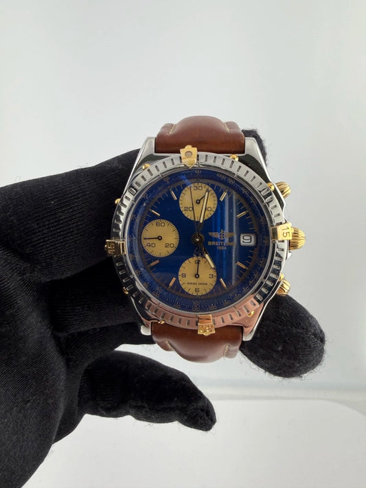 Breitling Chronomat Blue Dial on Leather Ref B13050.1