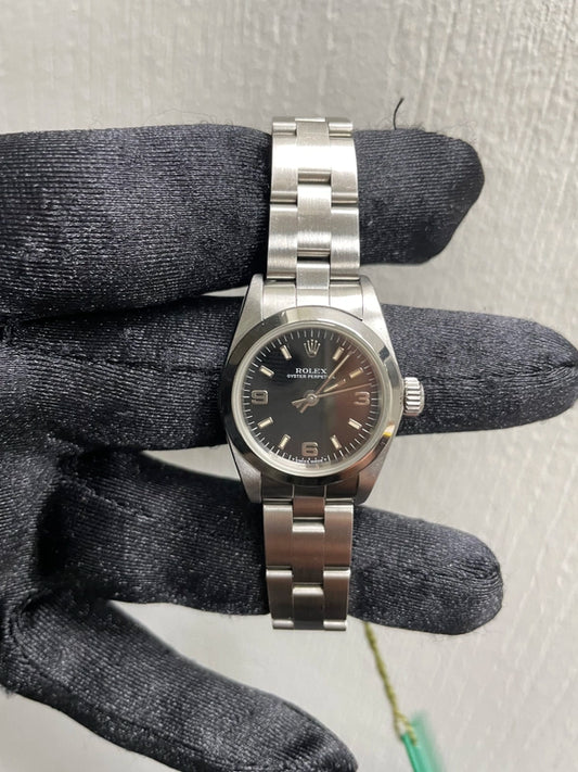 Rolex Oyster Perpetual Black Dial on Oyster Ref 67180 with Papers 1995