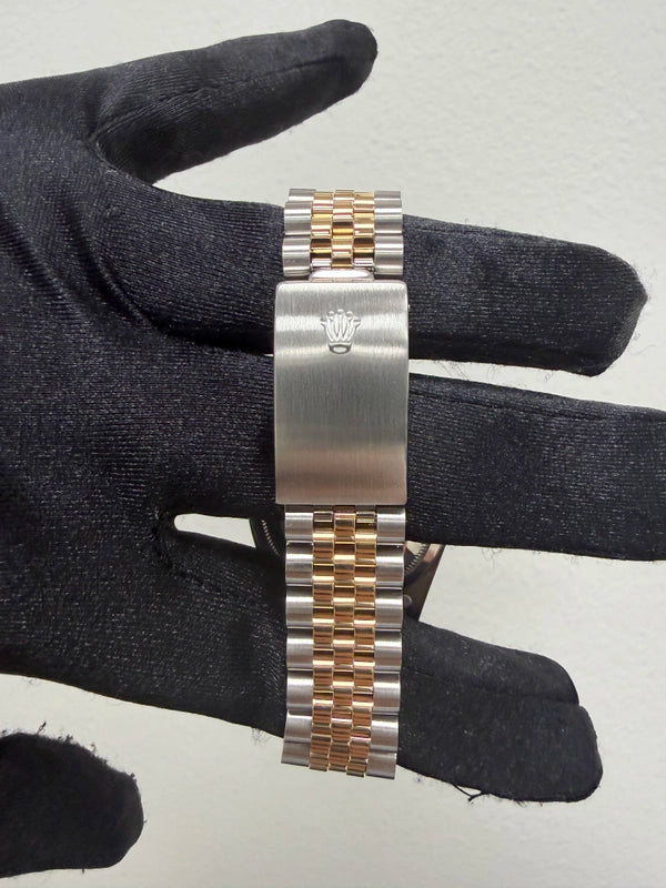 Rolex Datejust Champagne Stick Dial on D Link Jubilee Ref 16233 with Papers 1993