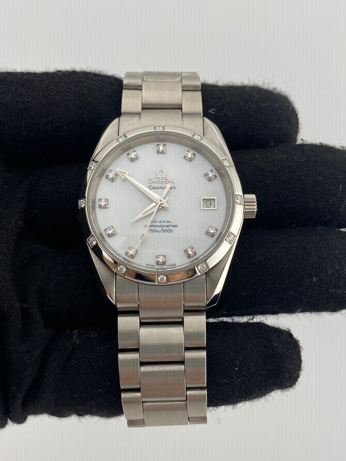 Omega Seamaster 150m White Mop Diamond Dial on Stainless Steel Bracelet Ref. 2505.75 — view 2