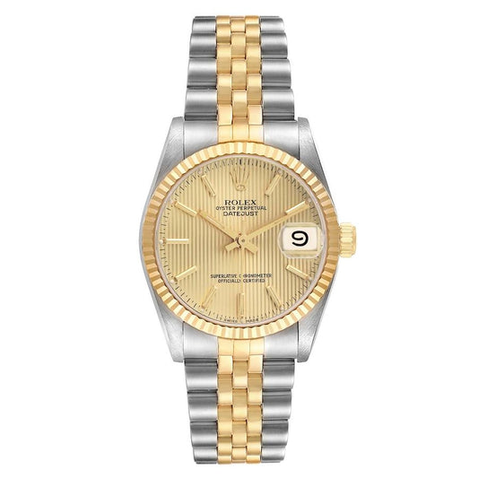 Rolex Datejust Champagne Tapestry Dial on D Link Jubilee Ref 68273