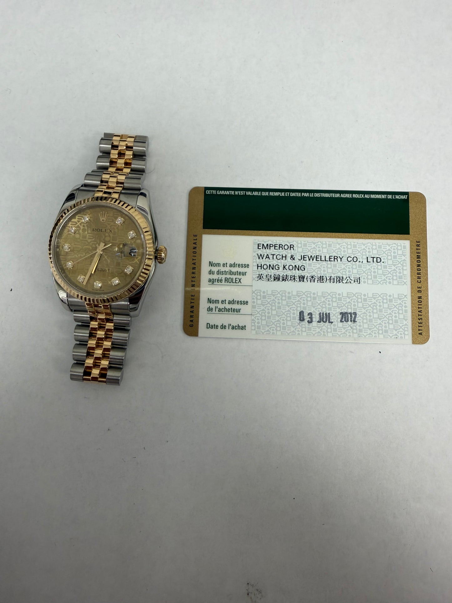 Rolex Datejust Gold Anniversary Diamond Dial Dial on D Link Jubilee Ref. 116233 Card 2012 — view 6