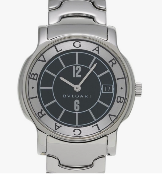 Bvlgari Solo Tempo Black Dial on Stainless Steel Ref. ST35S