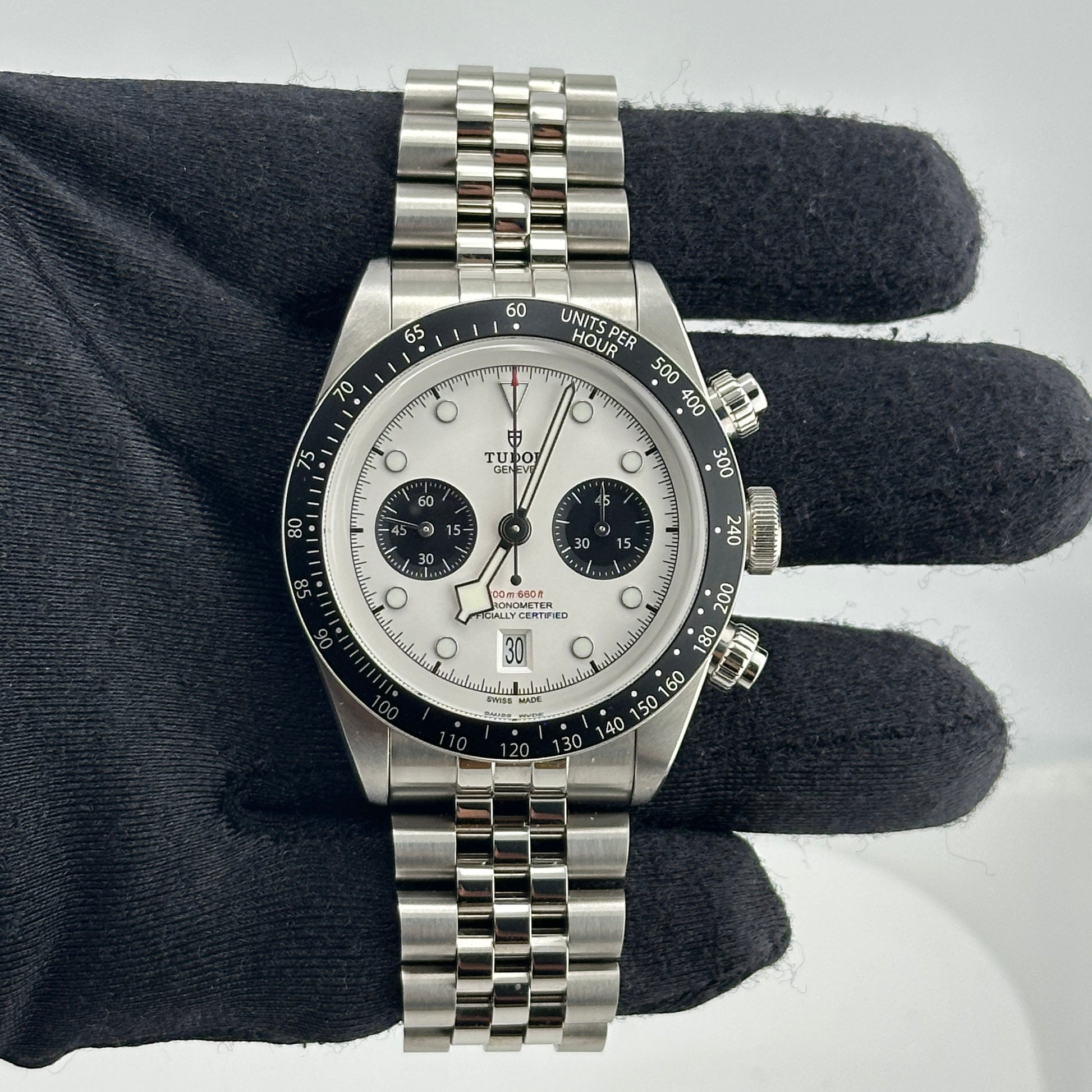Tudor Black Bay Chrono Opaline Panda Dial Dial on Stainless Steel Bracelet Ref. M79360N-0002 Complete 2021 — view 2