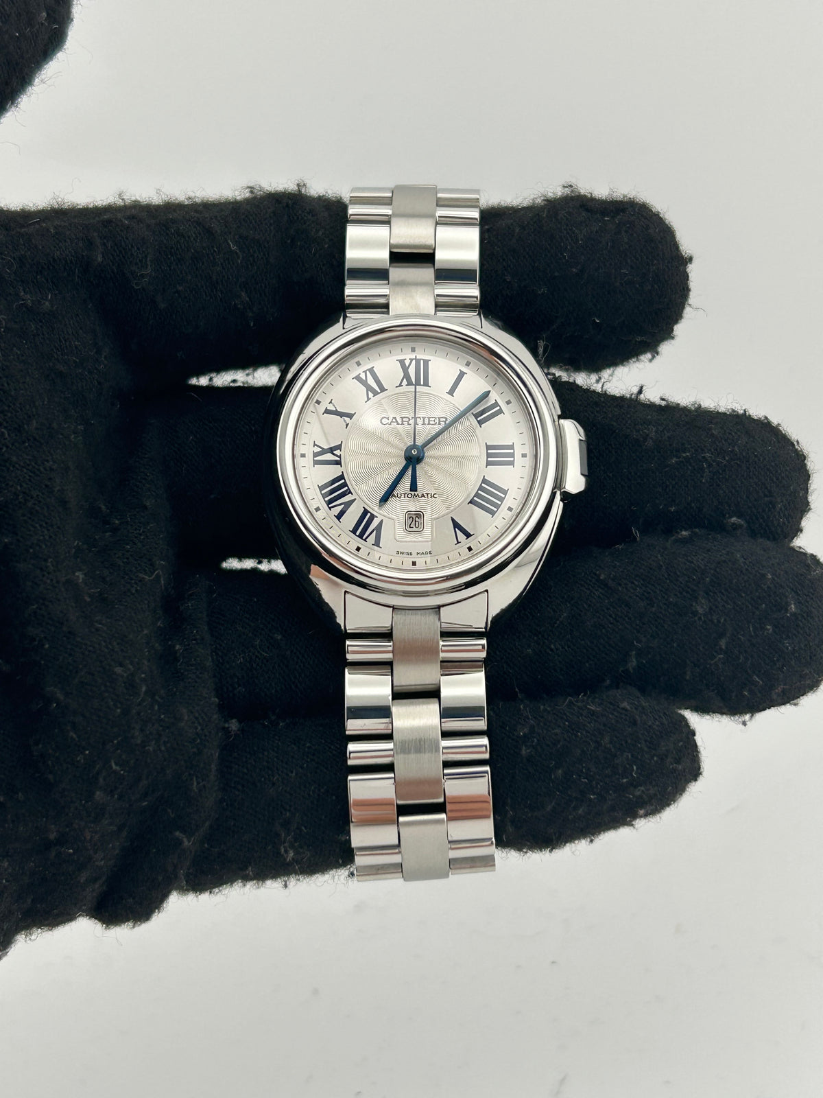 Cartier Cle de Cartier Silver Roman Numerals Dial on Stainless Steel Bracelet Ref. WSCL0005 Papers 2019 — view 2