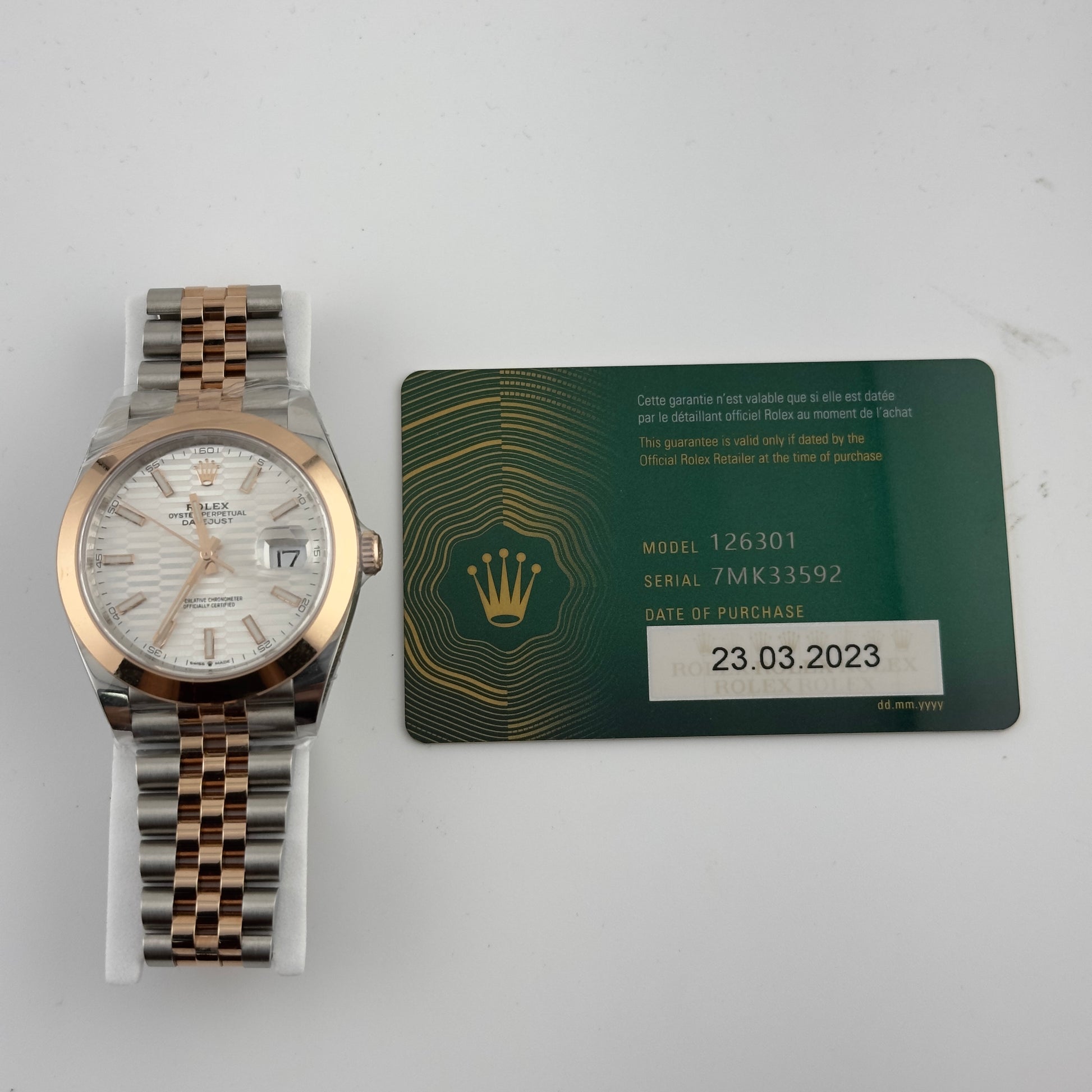 Rolex Datejust 41 Silver Fluted Motif Dial on Jubilee Ref. 126301 Card 2023 — view 5