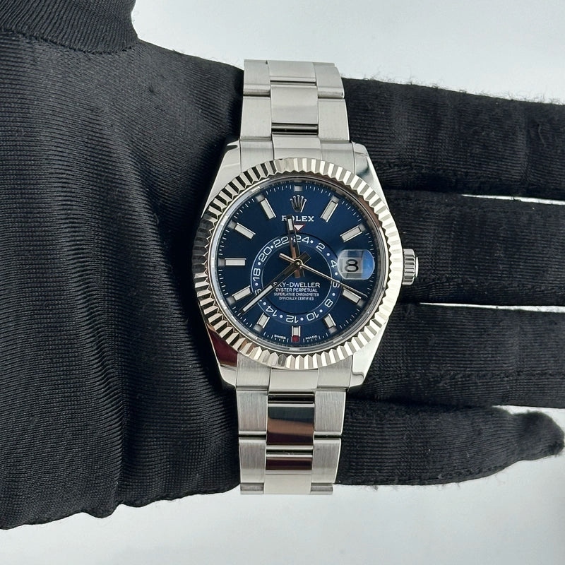 Rolex Sky Dweller Blue Dial on Oyster Ref 326934 with New Style Card White 2020