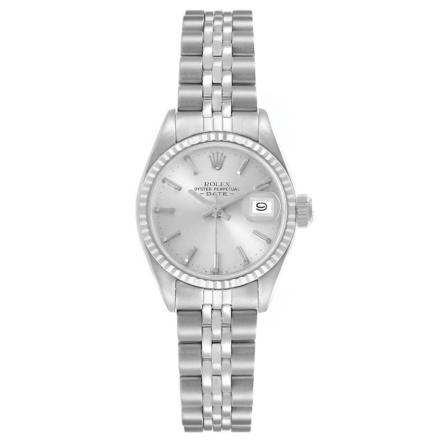 Rolex Oyster Perpetual Date Silver Stick Dial on Folded Jubilee Bracelet Ref. 6917 1971