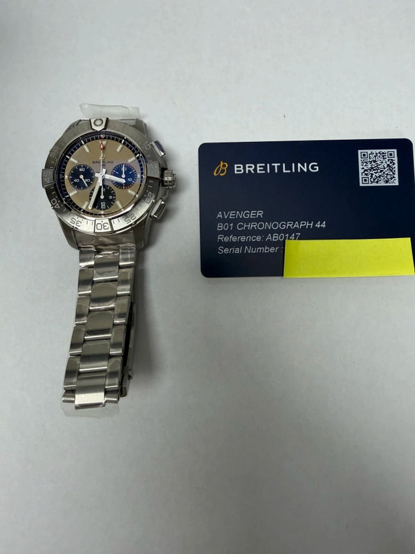 Breitling Avenger B01 Chronograph Beige Dial on Bracelet Ref AB0147101A1A1 with Card 2026